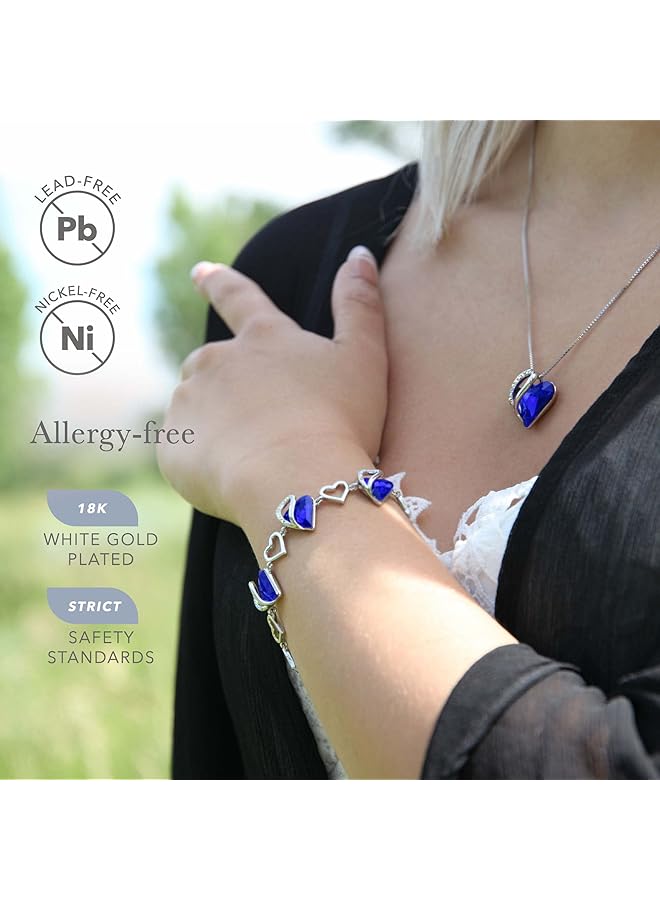 Leafael Infinity Love Heart Bracelet Birthstone Bracelets For Women With Healing Crystals Allergy Free Jewelry For Women With Gift Box Link Charm Bracelet With 7 Inch Chain And 2 Inch Extender - Image 3