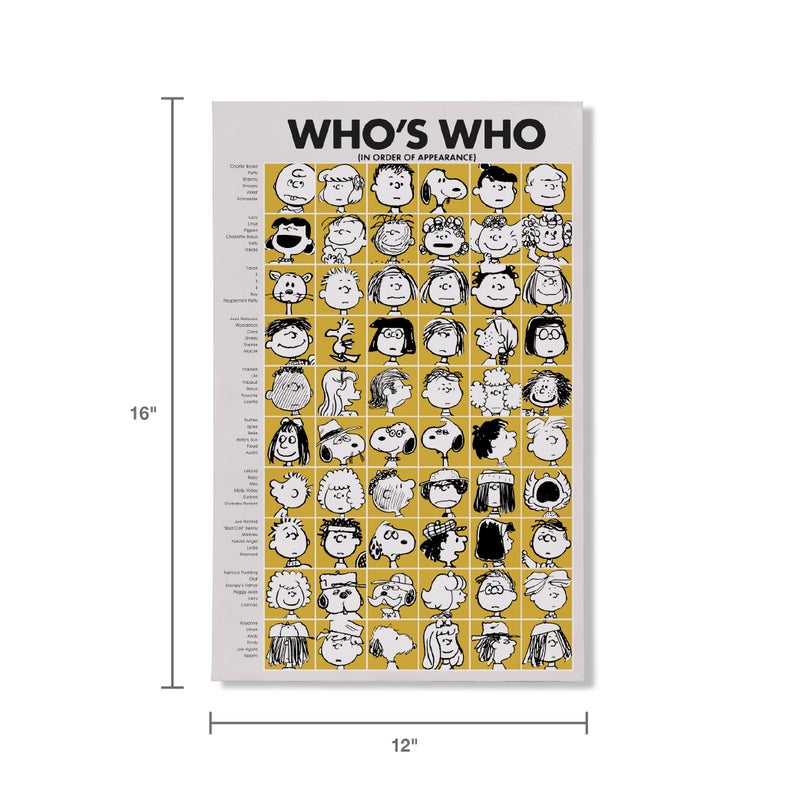 Mark Feldstein & Associates Mark Feldstein, Peanuts Who's Who Characters LED Wrapped Canvas Wall Art, 16 x 12 Inch - Image 2