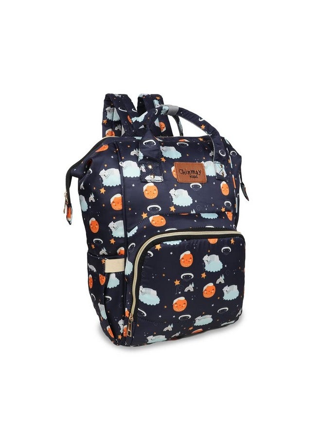 Chinmay Kids Diaper Bag Nursing Maternity Backpack Waterproof Multifunctional Travel Bag Large Size (20 X 18 X 40 Cms)(Blue) (Black Dog)  - Image 1
