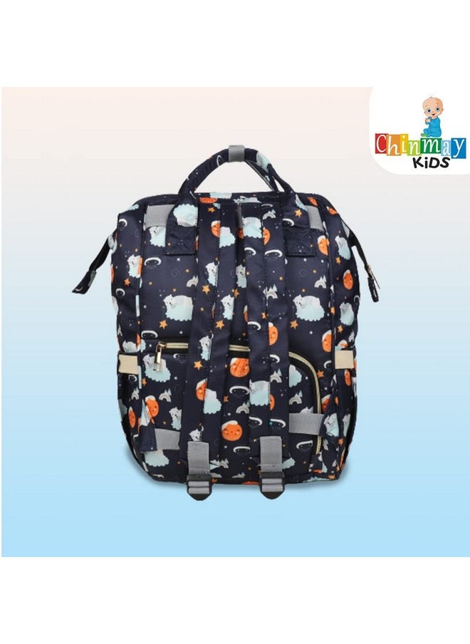 Chinmay Kids Diaper Bag Nursing Maternity Backpack Waterproof Multifunctional Travel Bag Large Size (20 X 18 X 40 Cms)(Blue) (Black Dog)  - Image 4