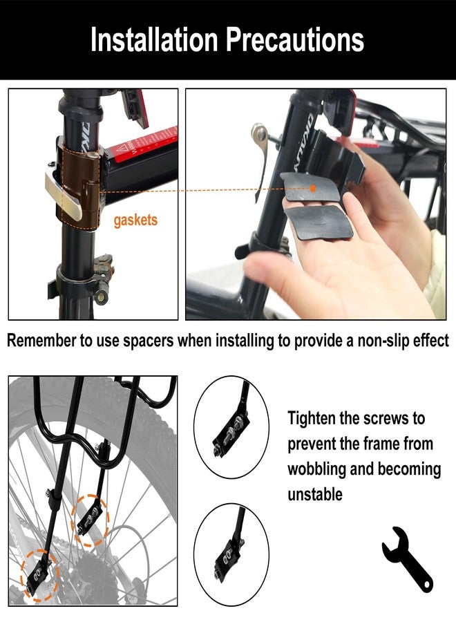 Aikolesa Rear Bike Rack, Aluminum Alloy Bike Cargo Pannier Rack for Back of Bike 110 Lb Quick Release Bike Reflective Adjustable Luggage Touring Carrier Cargo Rack Mountain Road Bicycle Rack Black - Image 4