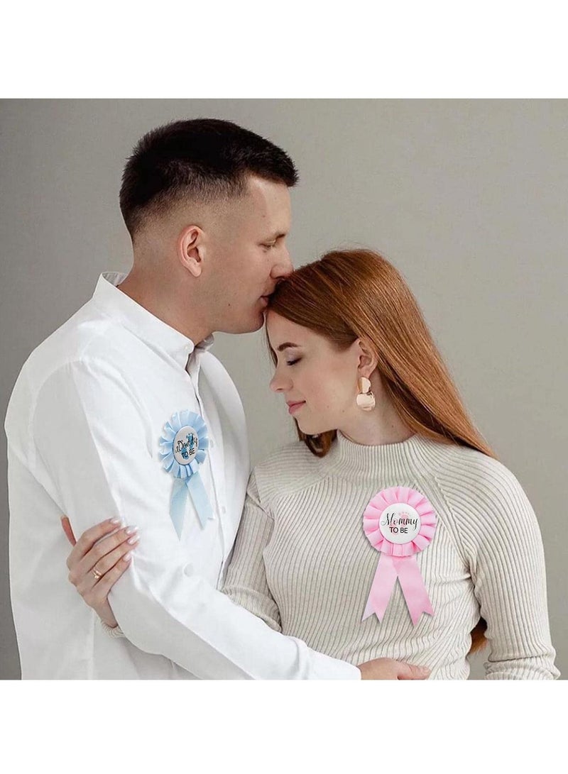 KASTWAVE شارة دبابيس من الحديد لأبوين قادمين، دبابيس الكشف عن الجنس، زينة شريط المولود لحفلة الاستحمام، هدايا للأب والأم الجدد لحفلة الاحتفال (10 قطع، وردي + أزرق) - Image 4