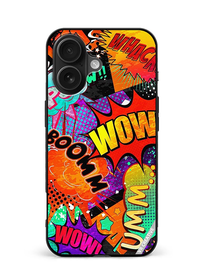 VR CREATIVE Protective Case Cover For Apple iPhone 16 Plus Multiple Sticker Design Multicolour
