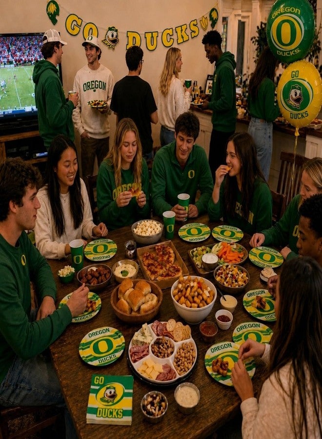 Havercamp University of Oregon Graduation Party Plates and Napkins - Set of 16 Plates and Napkins Oregon Ducks Party Supplies for Game Day, Graduation & Fan Celebration Premium Graduation Decorations - Image 5