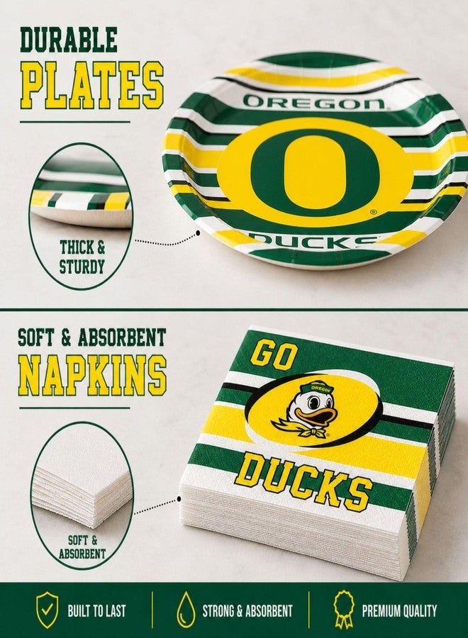 Havercamp University of Oregon Graduation Party Plates and Napkins - Set of 16 Plates and Napkins Oregon Ducks Party Supplies for Game Day, Graduation & Fan Celebration Premium Graduation Decorations - Image 4