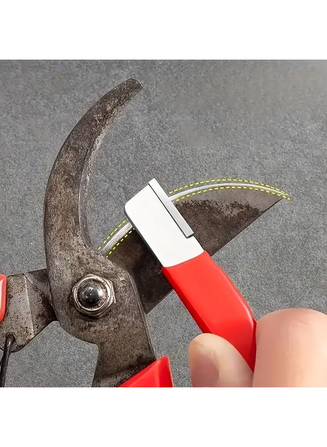 Red Two Piece Manual Sharpener Stone Heavy Duty Knife And Tool Sharpener For Kitchen Outdoor - Image 4