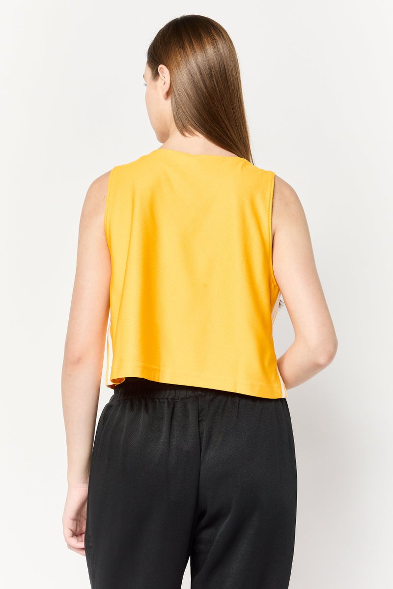 adidas Originals Women Sportswear Fit Brand Logo Reversible Outdoor Crop Jersey, Yellow - Image 4