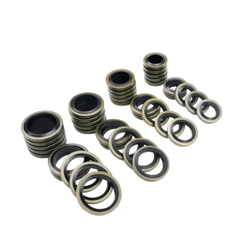 Mysttoo 40PCS Fuel Line Injectors Gaskets Sealing Washers Seal Kit Banjo Bolt 8mm 10mm 12mm 14mm Compatible with Dodge Cummins 57 59L 67L Replaces 3918188 4934278 3963983 3963988 - Image 1