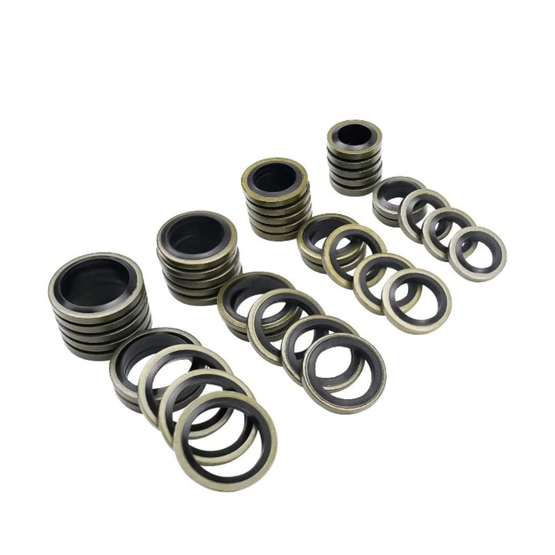 Mysttoo 40PCS Fuel Line Injectors Gaskets Sealing Washers Seal Kit Banjo Bolt 8mm 10mm 12mm 14mm Compatible with Dodge Cummins 57 59L 67L Replaces 3918188 4934278 3963983 3963988 - Image 3