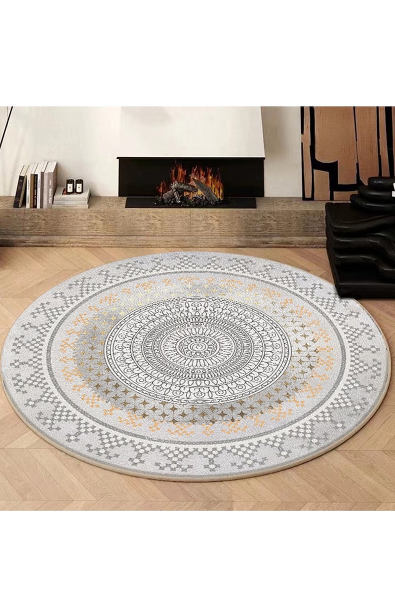 Round Shape Boho Style Livingroom Bedroom Soft Carpet Entryway Foyer Round Area Rug Washable Non-Slip Sofa Mat 120cm - Image 1