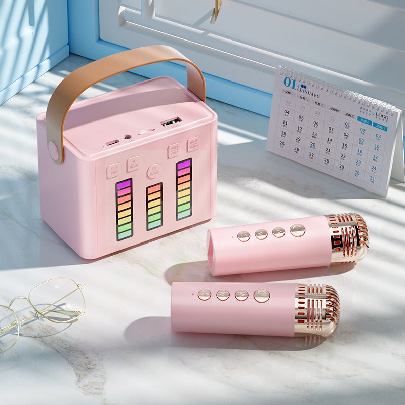 Q6 Wireless Bluetooth Audio Home Colorful Karaoke Microphone Portable Outdoor Speaker Microphone All-In-One Machine - Image 1