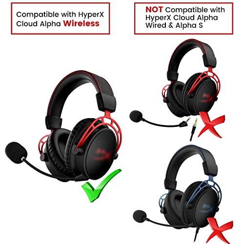 weishan Mic Replacement for HyperX Cloud Alpha Wireless Gaming Headset, 3.5mm Detachable Noise Cancelling Microphone with LED Mute Indicator for PC, Xbox One, PS4, PS5 Black - Image 2