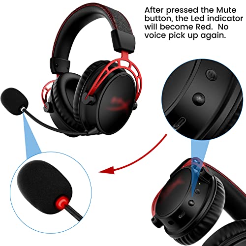 weishan Mic Replacement for HyperX Cloud Alpha Wireless Gaming Headset, 3.5mm Detachable Noise Cancelling Microphone with LED Mute Indicator for PC, Xbox One, PS4, PS5 Black - Image 5