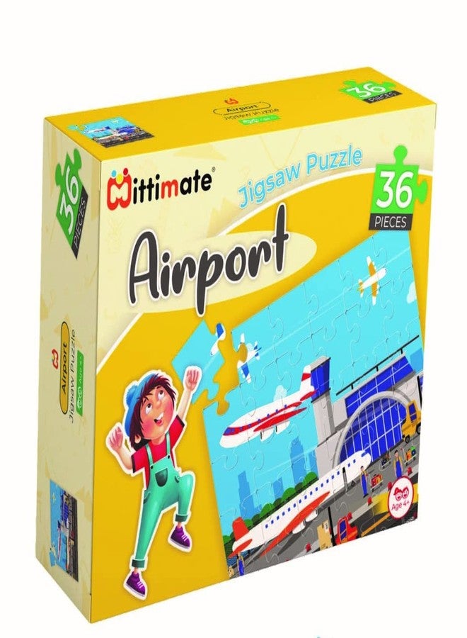 Mittimate Airport Jigsaw Puzzle Game for Kids Age 4 to 6 Old I 36 Pieces Puzzle Toy I Birthday Gift for Children - Image 1