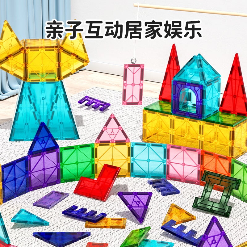 Educational Children'S Toys Transparent Colorful Magnetic Building Blocks Magnet Assembled Building Blocks Boys And Girls Magnetic Toys - Image 5