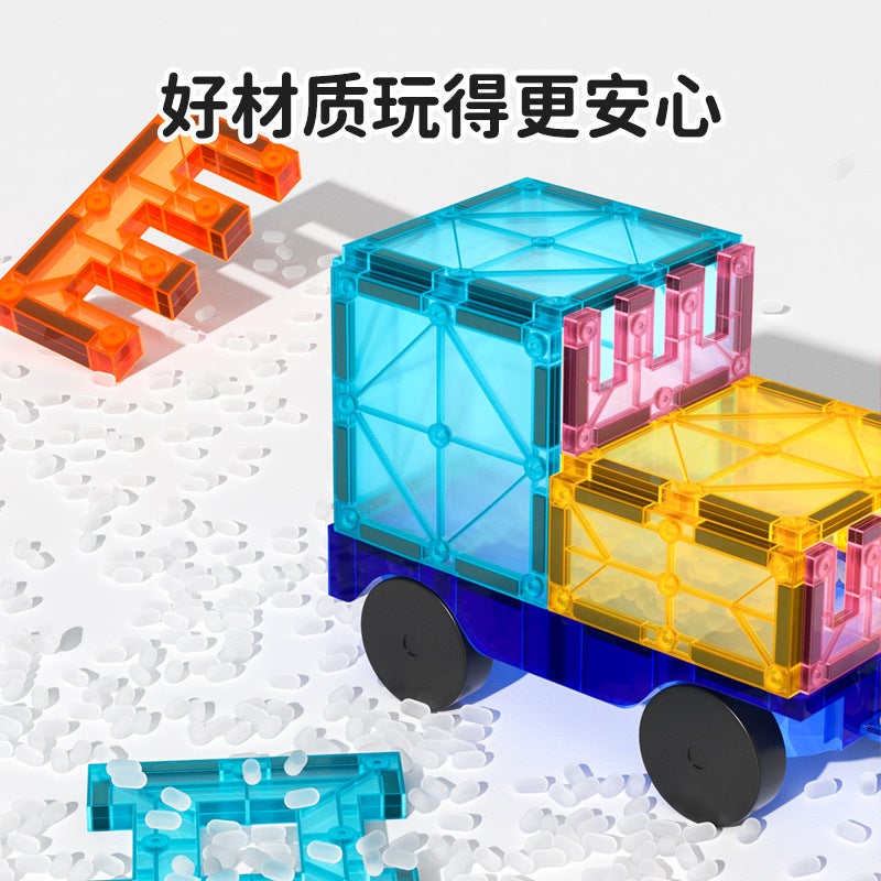 Educational Children'S Toys Transparent Colorful Magnetic Building Blocks Magnet Assembled Building Blocks Boys And Girls Magnetic Toys - Image 4