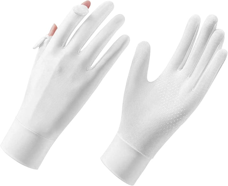 Lightweight Summer Fingerless Gloves Men Women UV Sun Protection Driving Cotton Gloves Nonslip Touchscreen Gloves