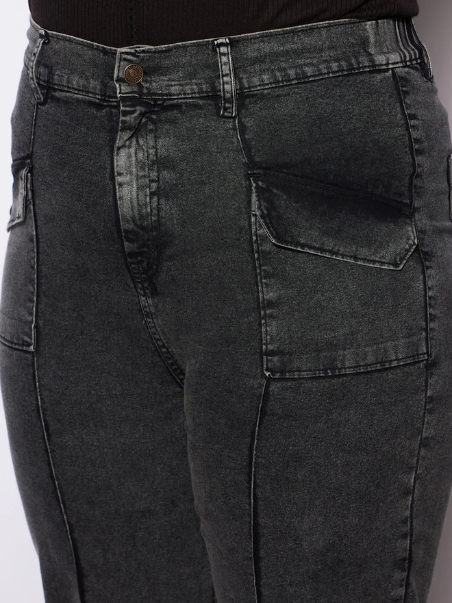 SASSAFRAS Sassafras Plus Size Straight Fit Jeans with Front Seam Detail