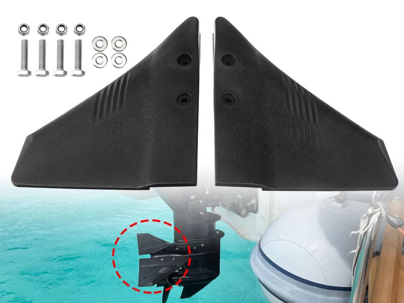 FancyTark Hydrofoil for Outboard Motor 5-150 HP, Boat Stabilizer Whale Tail Cavitation Plate, Marine Hydrofoil Board with Stainless Steel Bolts for Yam-aha Mer-cury Hon-da, PA66 Plastic (Black) - Image 1