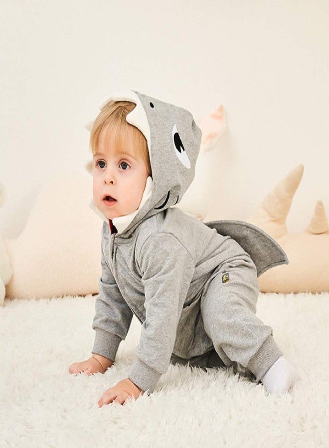 ALLAIBB Baby Infant Shark Costumes Outfit Cotton Romper Cute Jumpsuit Hooded Outwear for Toddler Baby Boys Girls 3-24M - Image 4