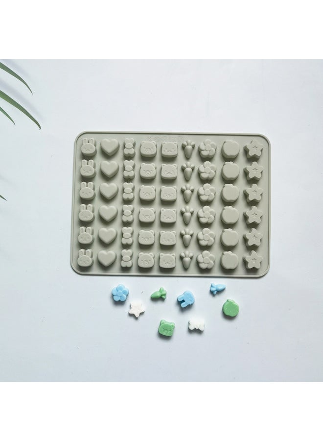 54 Consecutive Animal Rabbit 330 Chocolate Silicone Mold Candy Dessert Mold Cake Decoration Baking Utensils-Color:Rice Powder - Image 2