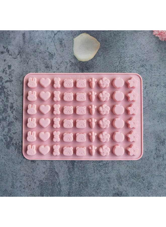 54 Consecutive Animal Rabbit 330 Chocolate Silicone Mold Candy Dessert Mold Cake Decoration Baking Utensils-Color:Rice Powder - Image 1