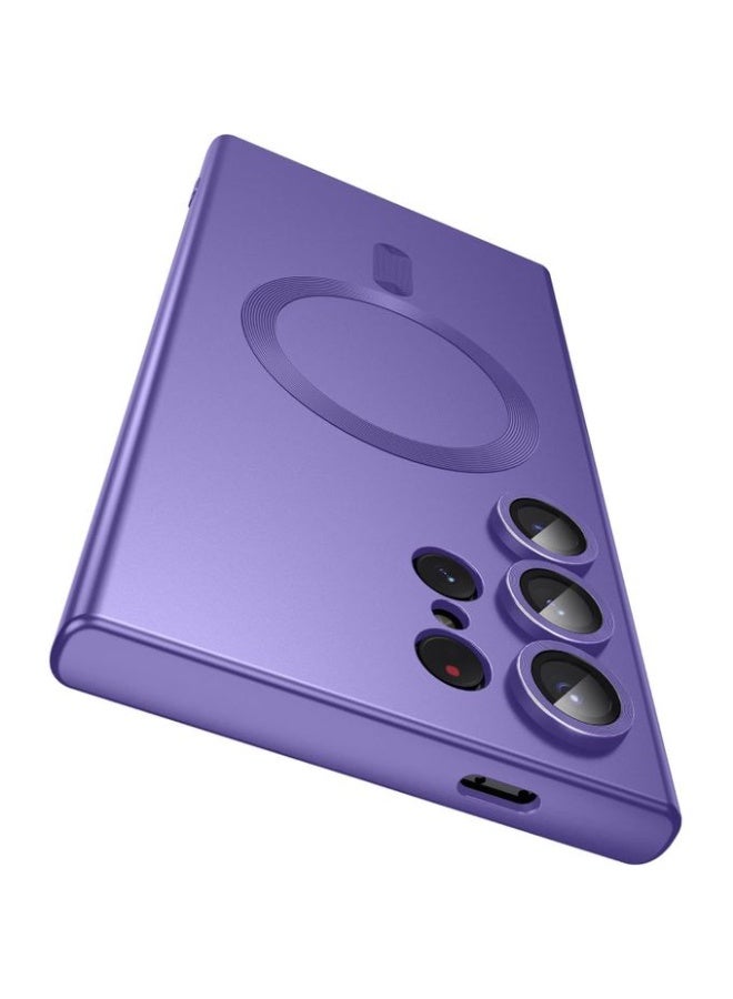 جراب مغناطيسي من السيليكون لهاتف Samsung Galaxy S24 Ultra، حماية شاملة للكاميرا، غطاء مقاوم للصدمات لهاتف Samsung Galaxy S24 Ultra 2024 أرجواني - Image 5