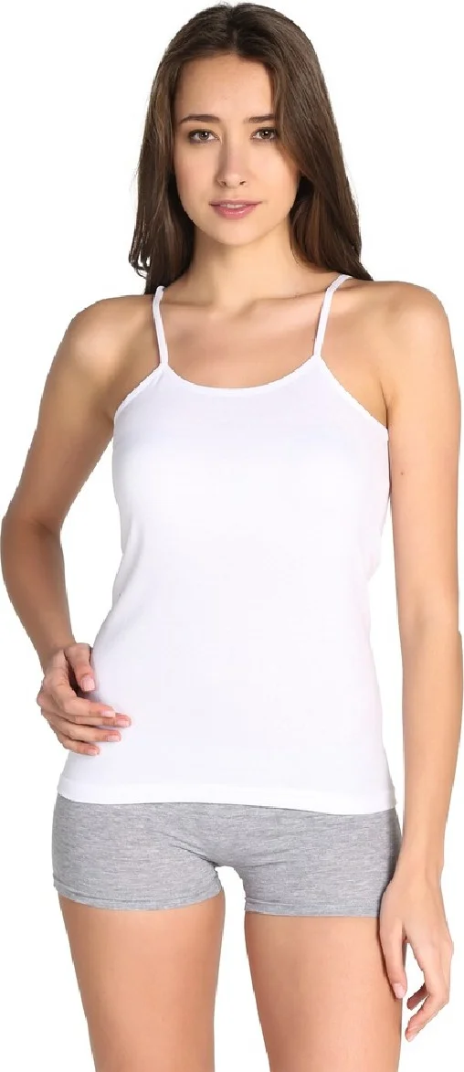 توتكو 0135 Women's Undershirt with Ribbed Rope Straps - Pack of 6