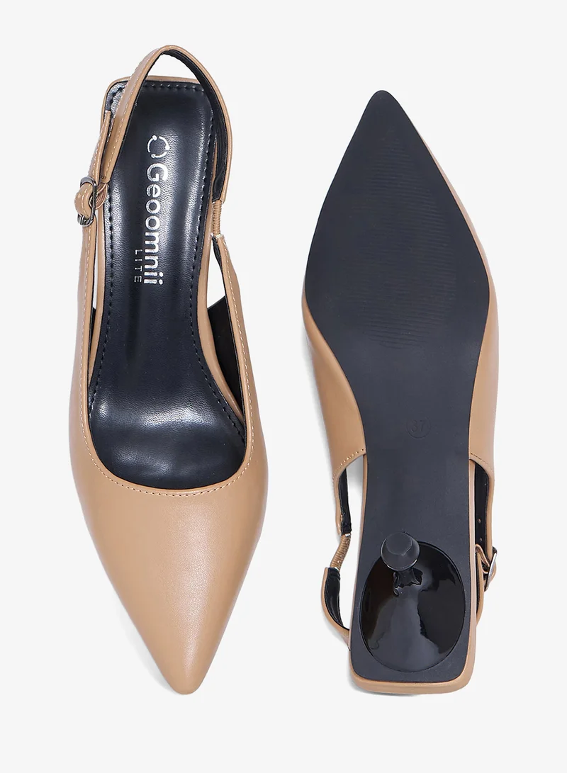 Geoomnii GREEN Geoomnii Mid Heel Mules for Women – Stylish Backless Slip-On Heels for Office, Party & Everyday Wear for Women | Best Price UAE