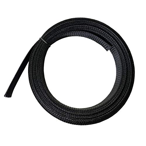 MGI SpeedWare 25ft Expandable Non-Split PET Braided Cable Sleeve, High-Temperature Black Loom for Automotive Harness and Chew-Resistant Home Office Wire Management (1") - Image 5
