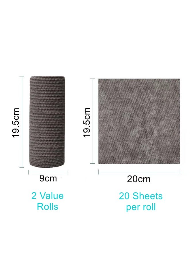WooFree 2 Rolls 40 Sheets Kitchen Non-Scratch Wear-resistant Cleaning Rags Washing For Dishes,Pots,Sinks,Counters,Stove Tops,Cleaning Vegetables  - Image 3