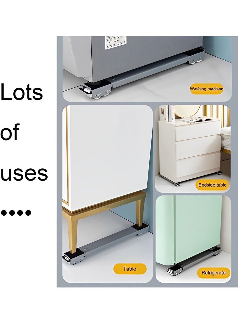 Toshionics Heavy Duty Adjustable Appliance Base with Moving Roller for Home Appliances Washing Machines Refrigerators Dryers Dishwashers and Equipment with Wheels Anti-Skid Pad for 300kg with Brake  - Image 2
