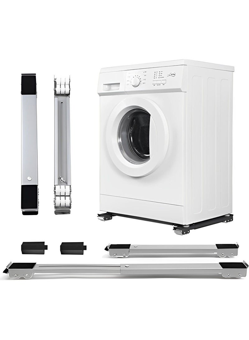 Toshionics Heavy Duty Adjustable Appliance Base with Moving Roller for Home Appliances Washing Machines Refrigerators Dryers Dishwashers and Equipment with Wheels Anti-Skid Pad for 300kg with Brake  - Image 1