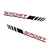 Foelony 2 PCS Sport Letter Car Stickers Vinyl Car Side Door AntiScratch Decal 2283 x 508 SelfAdhesive Body Decoration Sticker Universal for Most Cars Black Red - Image 2