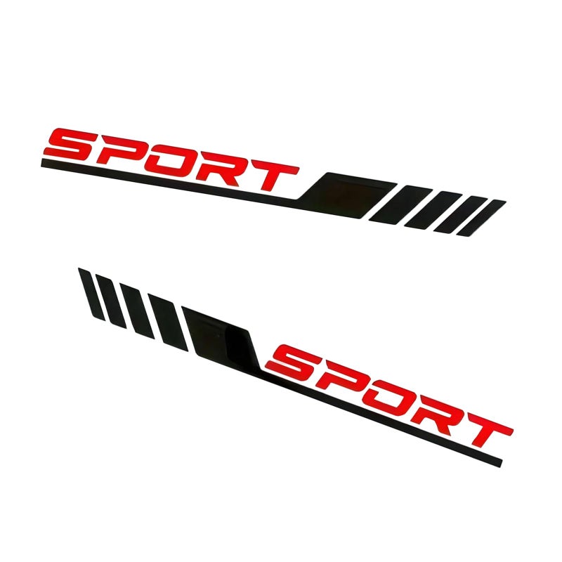 Foelony 2 PCS Sport Letter Car Stickers Vinyl Car Side Door AntiScratch Decal 2283 x 508 SelfAdhesive Body Decoration Sticker Universal for Most Cars Black Red - Image 3