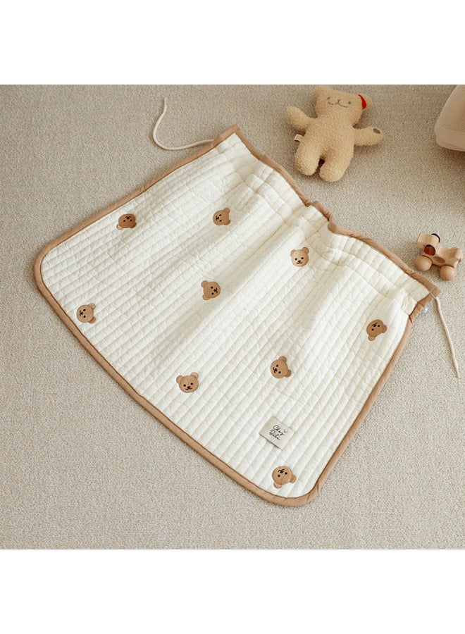 Korean Style Thickeneded Quilted Pure Cotton Embroidered Curtains Bear Light-blocking Insulated Suction Cup Universal Car Sunshade