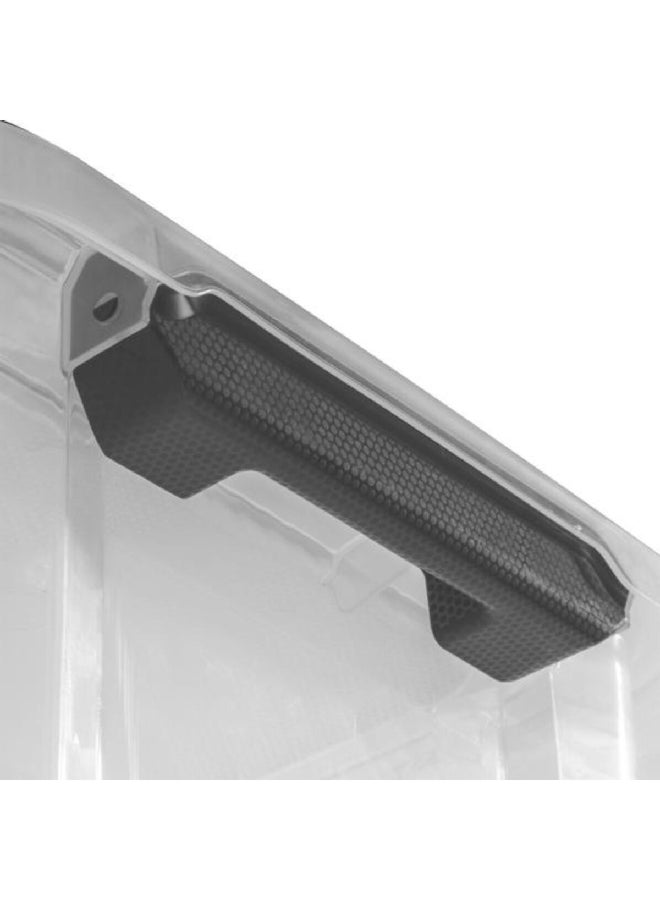 ستيريليت صندوق تخزين مستطيل موفر للمساحة بغطاء مفصلي قابل للتكديس شفاف ورمادي 75.7 لتر 13983V04 - Image 3