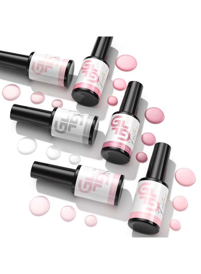 GL Factory Gel Nail Polish– 6 x 8ml Colors SET Soak Off LED UV for Manicure Salon Quality Long Lasting Nail Coating Art Design (Neutral Pink Wine Milky Lipstick Rose) - Image 3