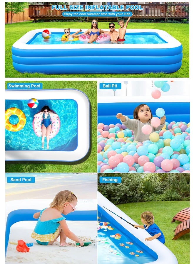 Rectangular Inflatable Pool (Home Edition) 210*140*60cm Heavy-duty inflatable leisure pool/ball pit, suitable for outdoor use in gardens, backyards, and summer water parties for children and adults. An essential for indoor and outdoor summer splashing fun, complete with electric air pump. - Image 5