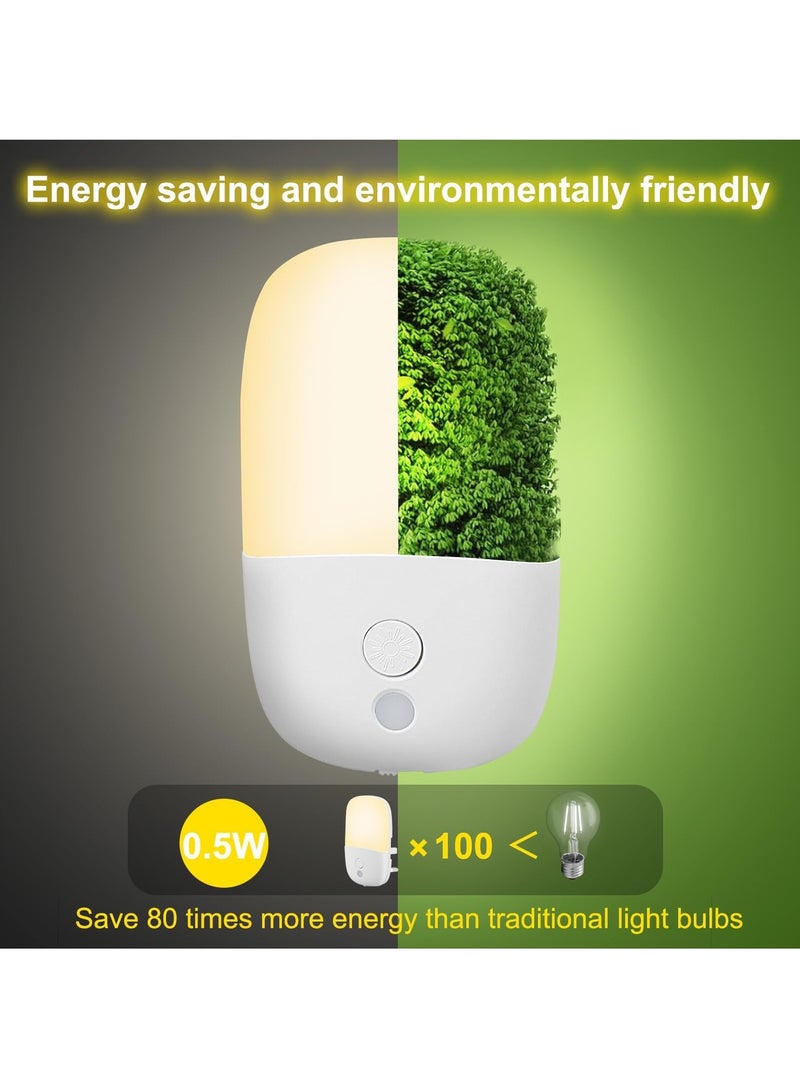 Necomi 2-Pack Motion Sensor Dimmable Night Light, Night Lights Plug into Wall, LED Adjustable Brightness Wall Light for Kids Bedroom, Bathroom, Hallway, Kitchen, Stairway - Image 2