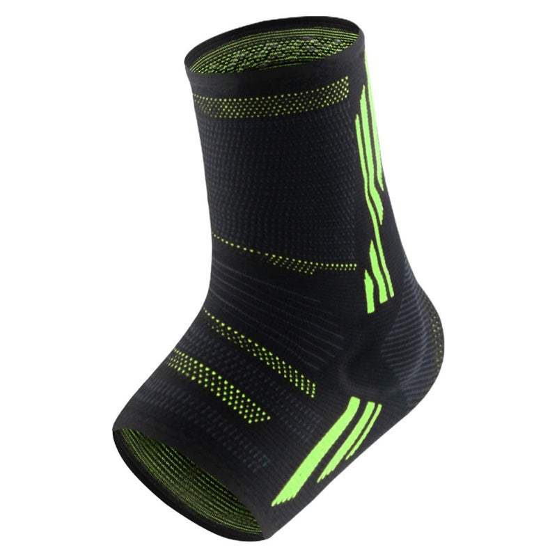 Ankle Support Sleeve for Sprains Black Green M Running Injury Protection Brace - Image 2