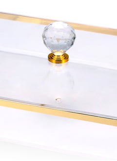 BLACKSTONE Rectangle Acrylic Tray with Lid  Stylish Serving Tray with Attractive Handle 26x20CM  - Image 2