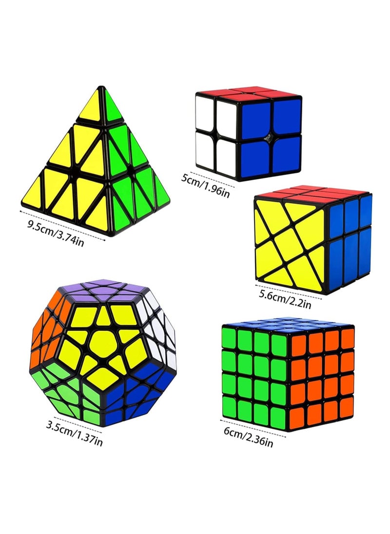 دوبكارت مكعب ألغاز، مكعب سحري 2x2 4x4 هرم ميجامينكس فنغهولون لغز مكعب هدية للأطفال البالغين، عبوة من 5 قطع  - Image 3