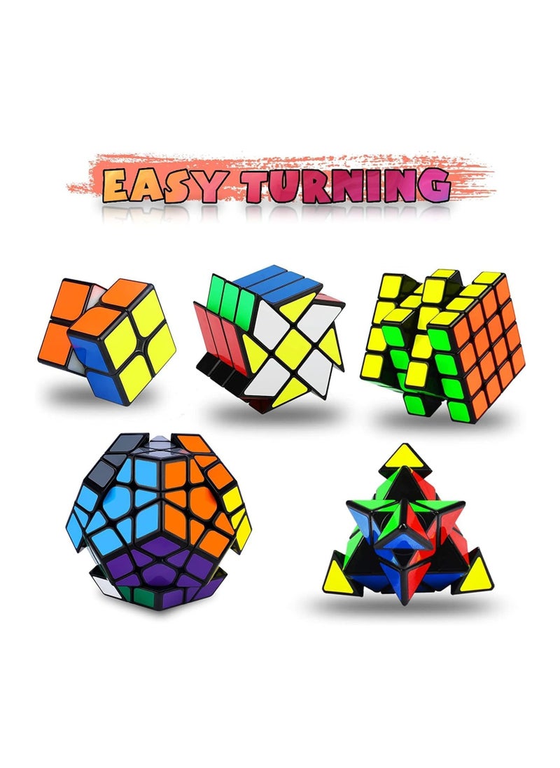 دوبكارت مكعب ألغاز، مكعب سحري 2x2 4x4 هرم ميجامينكس فنغهولون لغز مكعب هدية للأطفال البالغين، عبوة من 5 قطع  - Image 2