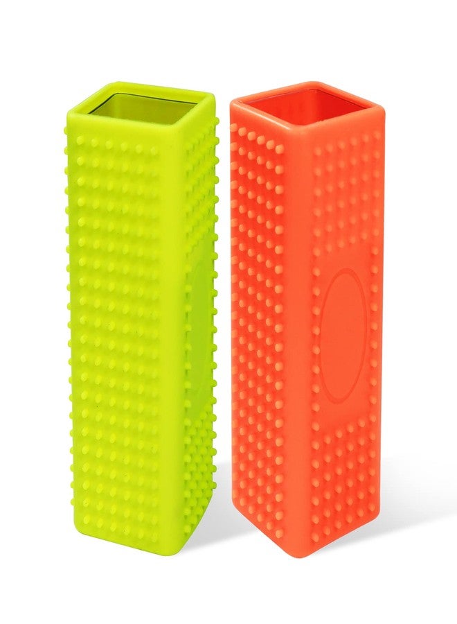 MOGALY 2 PCS Silicone Pet Hair Remover, Reusable Rubber Pet Hair Block Roller Cleaner for Carpet, Couch, Furniture, Car Seats (Orange, Yellow) - Image 1