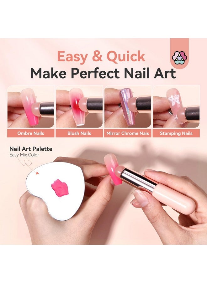 Saviland SAVILAND 2PCS Silicone Nail Brush: Reusable Chrome Nail Powder Applicator Nail Brush for Ombre Aura Nails Ombre Nail Brush Nail Art Gradient Painting Brush for beginners  - Image 3