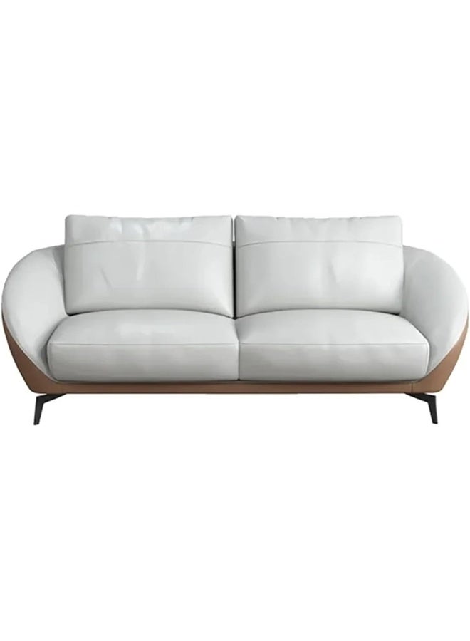 Ripple FURNITURE UAE Homes Modern 3-Seater Sofa, White Fabric with Brown Base, Luxury Living Room Couch - Image 5