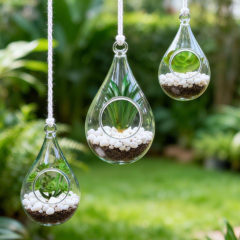 Xyembu 6Pcs Green Succulent Plants Mini Green Succulent Plants Faux Artificial Succulents Plant for DIY Crafting Home Floral Wall Office Decoration (excluding pots) - Image 5