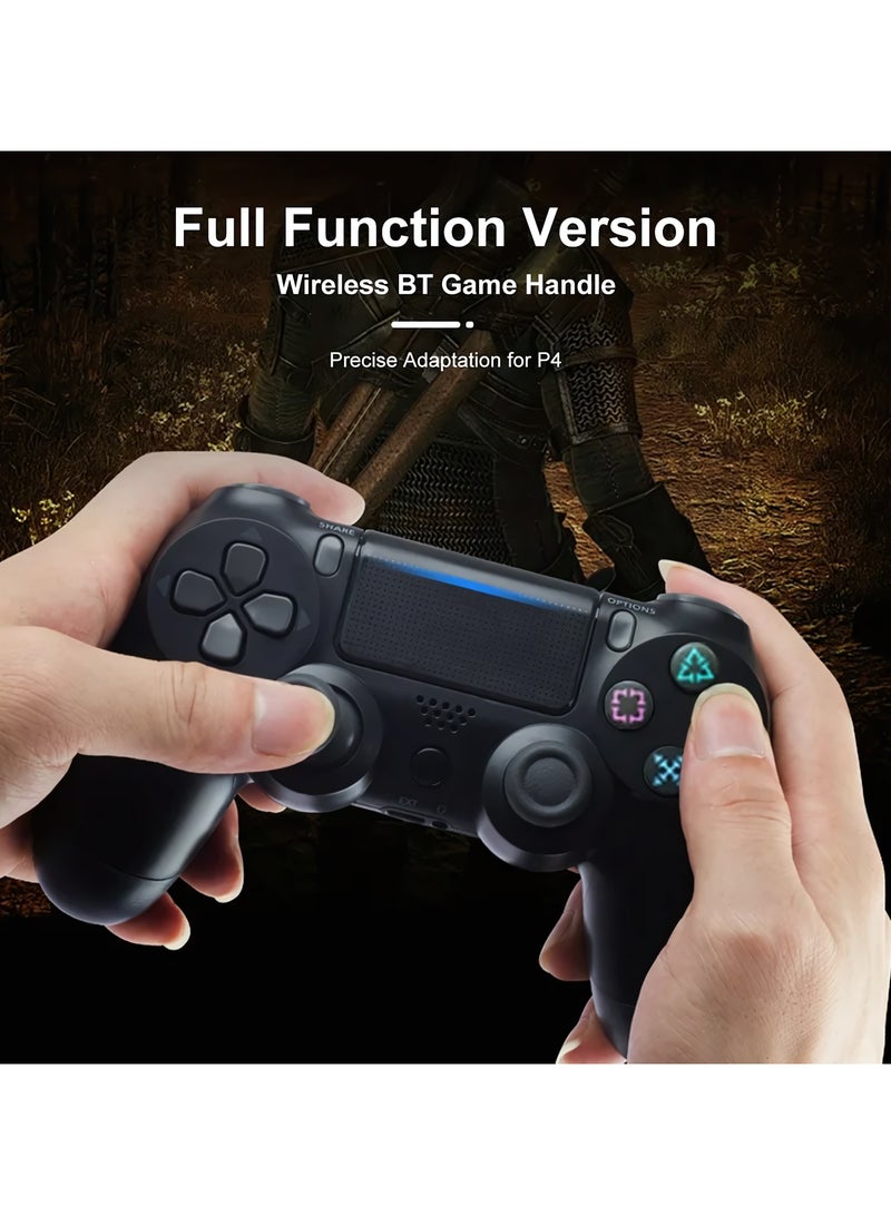 وحدة تحكم لاسلكية لألعاب الكمبيوتر مع اهتزاز مزدوج، وحدة تحكم لاسلكية DualShock لجهاز PS4، لوحة لمس قابلة للنقر ومضادة للانزلاق، لون أسود - Image 2