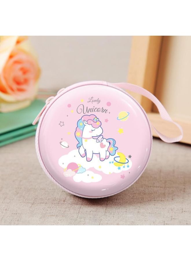Children's Creative Cute Tinplate Coin Purse Cartoon Coin Purse Earphone Cable Round Zipper Storage Bag Small Gift
